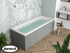 Vasca Idromassaggio Jacuzzi® Silk 170x70 Destra Con 8 Bocchette E Finitura Effetto Cemento