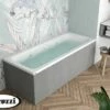 Vasca Idromassaggio Jacuzzi® Silk 180x80 Destra Con 8 Bocchette E Finitura Effetto Cemento -arredo bagno negozio vasca destra silk cemento