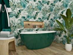 Vasca Freestanding Nemo6 Solid Surface Bicolor 165X80 Bianco Lucido E Verde Lucido