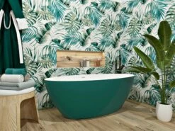 Vasca Freestanding Nemo6 Solid Surface Bicolor 165X80 Bianco Lucido E Verde Opaco