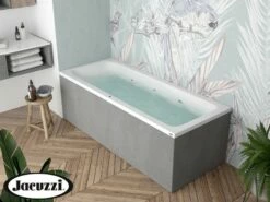 Vasca Idromassaggio Jacuzzi® Silk 180x80 Sinistra Con 8 Bocchette E Finitura Effetto Cemento