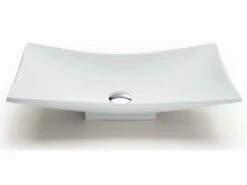 Lavabo Da Appoggio Vela In Resina Opaco Bianco Carrara