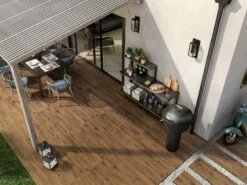 Piastrella Ekowood Brown XOUT 40X120 Gres Esterni Spessore 20Mm Effetto Legno Rovere Scuro
